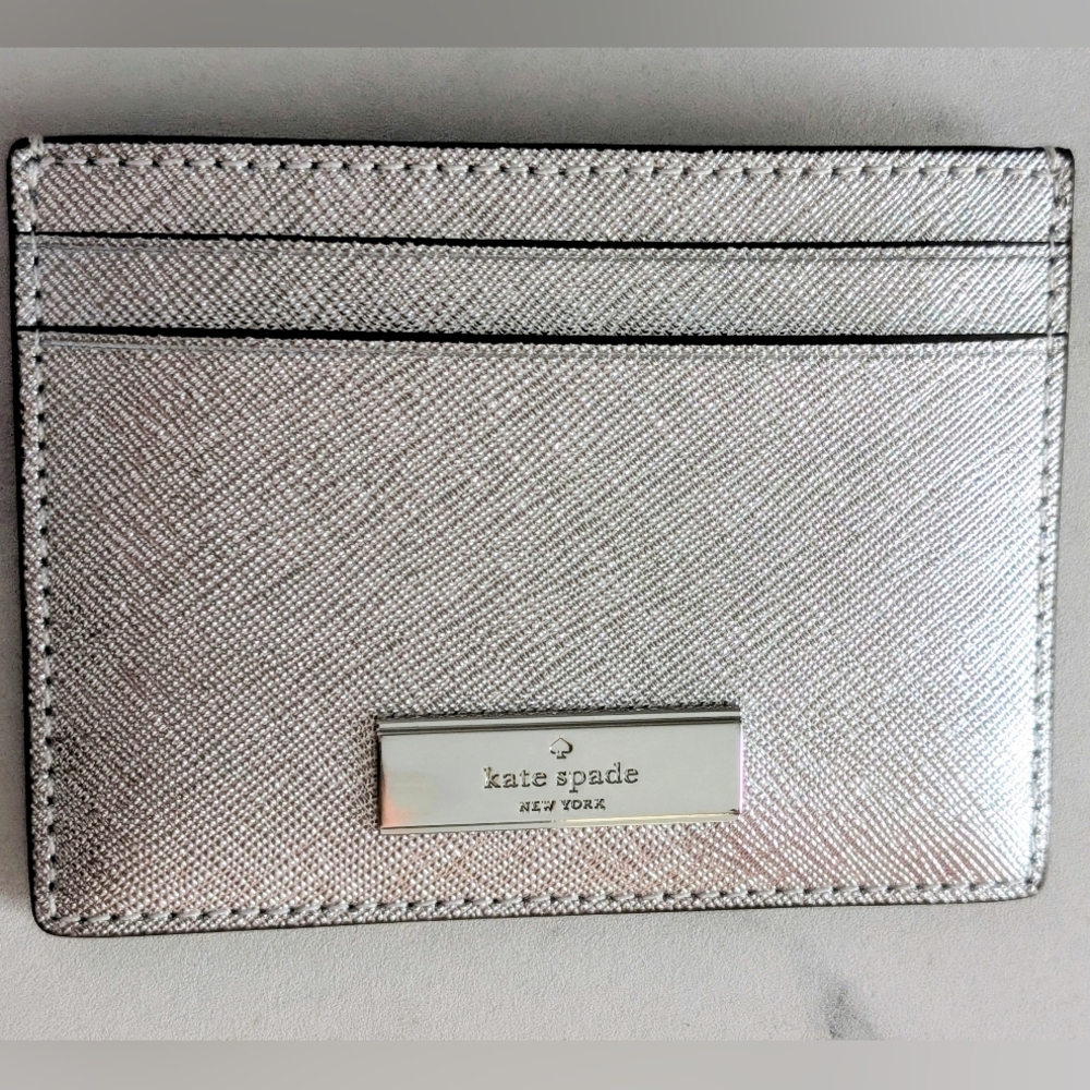 kate spade New York Pink Metallic Card Holder
